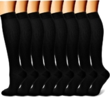 CHARMKING Compression Socks for Women & Men Circulation (8 Pairs) 15-20 mmHg is Best Support for Athletic Running,Cycling