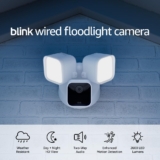Blink Wired Floodlight Camera, Smart security camera, 2600 lumens, HD live view, enhanced motion detection, built-in siren, Works with Alexa, 1 camera (White)