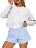 Trendy Queen Cropped Cardigan Sweaters for Women Lightweight Cropped Y2k Fall Outfits Spring Fashion Clothes 2026