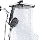 High Pressure Rain Shower Head: Upgrade Shower Heads with Handheld Spray Combo with Fixed Showerhead and 10 Sprays Handheld Shower Head, Detachable Shower head Built-in Magnetic Docking and Power Jets