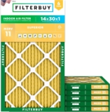 Filterbuy 14x30x1 Air Filter MERV 11 Superior Pet & Allergy Defense (6-Pack), Electrostatic Pleated HVAC AC Furnace Filters Replacement, Made in USA (Actual Size: 13.88 x 29.88 x 0.75)