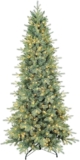 5 FT Prelit Artificial Skinny Christmas Tree,Blue Spruce Slim Pencil Xmas Tree with 926 PE&PVC Mixed Branch Tips and 250 UL Listed Clear Lights,Hinged Pine Tree with Metal Stand for Home Office Décor